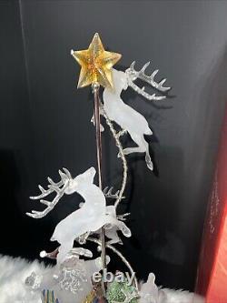 JC Penney SANTA'S SLEIGH & REINDEER Light-Up Color Change Christmas Decoration