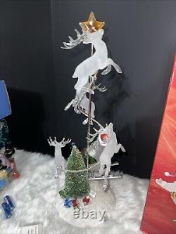JC Penney SANTA'S SLEIGH & REINDEER Light-Up Color Change Christmas Decoration