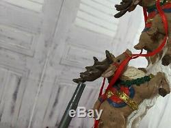 Jaimy santa sleigh reindeer sculpture decor centerpiece holiday village