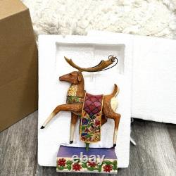 Jim Shore 2004 Santa Sleigh Delivering Joy & the 3 Dash Away Reindeer