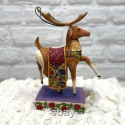 Jim Shore 2004 Santa Sleigh Delivering Joy & the 3 Dash Away Reindeer