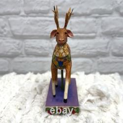 Jim Shore 2004 Santa Sleigh Delivering Joy & the 3 Dash Away Reindeer