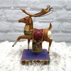Jim Shore 2004 Santa Sleigh Delivering Joy & the 3 Dash Away Reindeer