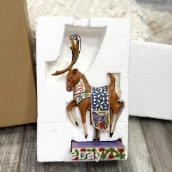 Jim Shore 2004 Santa Sleigh Delivering Joy & the 3 Dash Away Reindeer