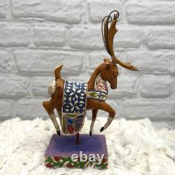 Jim Shore 2004 Santa Sleigh Delivering Joy & the 3 Dash Away Reindeer