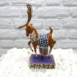 Jim Shore 2004 Santa Sleigh Delivering Joy & the 3 Dash Away Reindeer