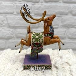 Jim Shore 2004 Santa Sleigh Delivering Joy & the 3 Dash Away Reindeer