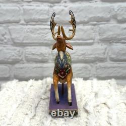 Jim Shore 2004 Santa Sleigh Delivering Joy & the 3 Dash Away Reindeer