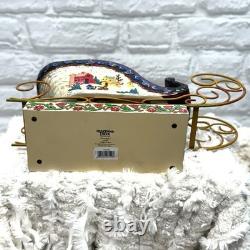 Jim Shore 2004 Santa Sleigh Delivering Joy & the 3 Dash Away Reindeer
