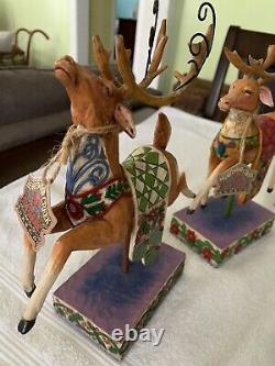 Jim Shore Delivering Joy & Dash Away Santa & Reindeer Set