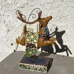 Jim Shore Delivering Joy Santa Sleigh And the 8 Dash Away Reindeer Figurines