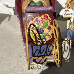 Jim Shore Delivering Joy Santa Sleigh And the 8 Dash Away Reindeer Figurines