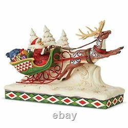 Jim Shore Heartwood Creek Christmas Santa Claus on Sleigh with Reindeer 6006635