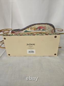Jim Shore Heartwood Creek DELIVERING JOY Santa & Sleigh + 2 DASH AWAY Reindeer