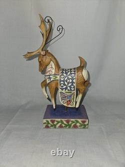 Jim Shore Heartwood Creek DELIVERING JOY Santa & Sleigh + 2 DASH AWAY Reindeer