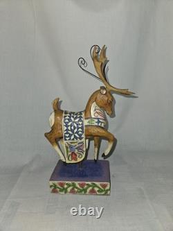 Jim Shore Heartwood Creek DELIVERING JOY Santa & Sleigh + 2 DASH AWAY Reindeer