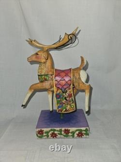Jim Shore Heartwood Creek DELIVERING JOY Santa & Sleigh + 2 DASH AWAY Reindeer