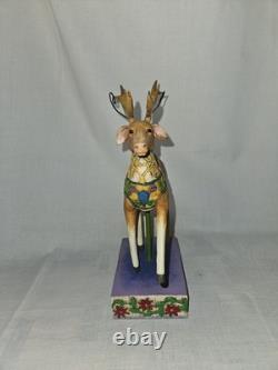 Jim Shore Heartwood Creek DELIVERING JOY Santa & Sleigh + 2 DASH AWAY Reindeer