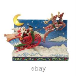Jim Shore Heartwood Creek Deluxe Santa Sleigh W Reindeer Scene Fig 6017012