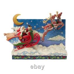 Jim Shore Heartwood Creek Deluxe Santa Sleigh W Reindeer Scene Fig 6017012