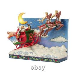 Jim Shore Heartwood Creek Deluxe Santa Sleigh W Reindeer Scene Fig 6017012