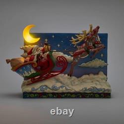 Jim Shore Heartwood Creek Deluxe Santa Sleigh W Reindeer Scene Fig 6017012
