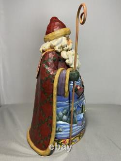 Jim Shore Heartwood Creek FLY AWAY TINY SLEIGH Reindeer Open Coat Santa 0000831