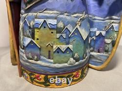 Jim Shore Heartwood Creek FLY AWAY TINY SLEIGH Reindeer Open Coat Santa 0000831