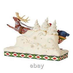 Jim Shore Heartwood Creek Here Comes Santa Sleigh with Reindeer Figurine, 7