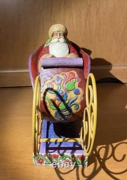 Jim Shore-Heartwood Creek-Santa Sleigh & 3 Reindeer-Delivering Joy & 3 Dash Away