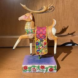 Jim Shore-Heartwood Creek-Santa Sleigh & 3 Reindeer-Delivering Joy & 3 Dash Away