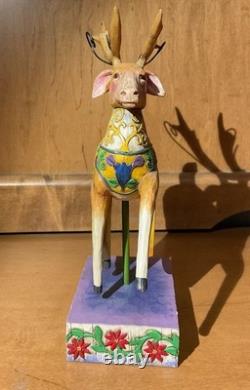 Jim Shore-Heartwood Creek-Santa Sleigh & 3 Reindeer-Delivering Joy & 3 Dash Away