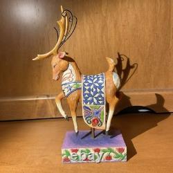 Jim Shore-Heartwood Creek-Santa Sleigh & 3 Reindeer-Delivering Joy & 3 Dash Away