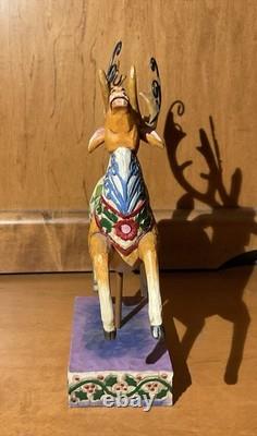 Jim Shore-Heartwood Creek-Santa Sleigh & 3 Reindeer-Delivering Joy & 3 Dash Away