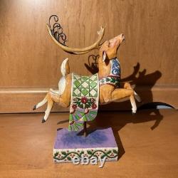 Jim Shore-Heartwood Creek-Santa Sleigh & 3 Reindeer-Delivering Joy & 3 Dash Away