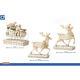 Jim Shore Heartwood Creek White Woodland Santa In Sleigh And Reindeer Set 2018