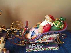 Jim Shore Heartwood Santa's Sleigh With Reindeer 2004 Figurine 4002991