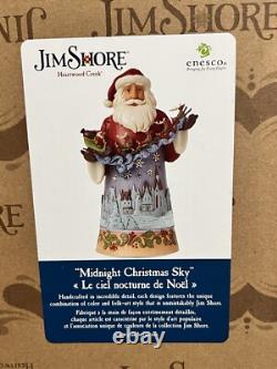 Jim Shore Large 11 Santa Sleigh Reindeer Midnight Christmas Sky NEW Boxed 5502