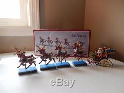 Jim Shore (NEW) Dash Away All Santa in Sleigh with Reindeer #4055048 New 2016