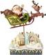 Jim Shore Rudolph Red Nosed Reindeer With Santa In Sleigh Statue 6001593 New T