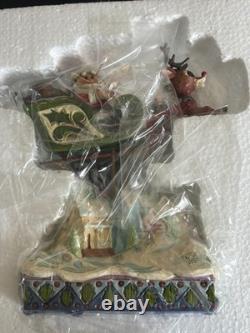 Jim Shore Rudolph Red Nosed Reindeer with Santa in Sleigh Statue 6001593 NEW T