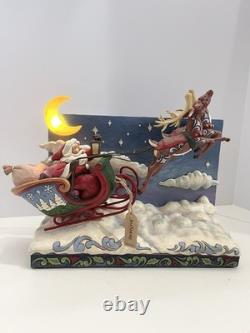 Jim Shore SANTA SLEIGH WITH REINDEER LED-ST. NICHOLAS IS ON HIS WAY 6017012 NEW