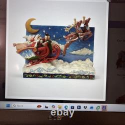 Jim Shore SANTA SLEIGH WITH REINDEER LED-ST. NICHOLAS IS ON HIS WAY 6017012 NEW