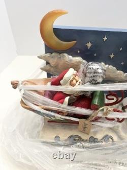 Jim Shore SANTA SLEIGH WITH REINDEER LED-ST. NICHOLAS IS ON HIS WAY 6017012 NEW
