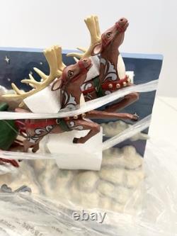 Jim Shore SANTA SLEIGH WITH REINDEER LED-ST. NICHOLAS IS ON HIS WAY 6017012 NEW