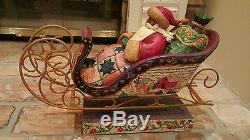 Jim Shore Santa Delivering Joy Sleigh and Dash Away Reindeer set- RETIRED 2004