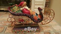 Jim Shore Santa Delivering Joy Sleigh and Dash Away Reindeer set- RETIRED 2004