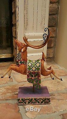 Jim Shore Santa Delivering Joy Sleigh and Dash Away Reindeer set- RETIRED 2004