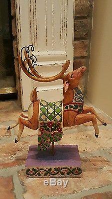 Jim Shore Santa Delivering Joy Sleigh and Dash Away Reindeer set- RETIRED 2004