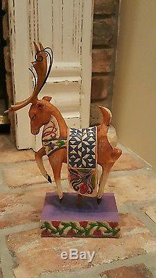Jim Shore Santa Delivering Joy Sleigh and Dash Away Reindeer set- RETIRED 2004